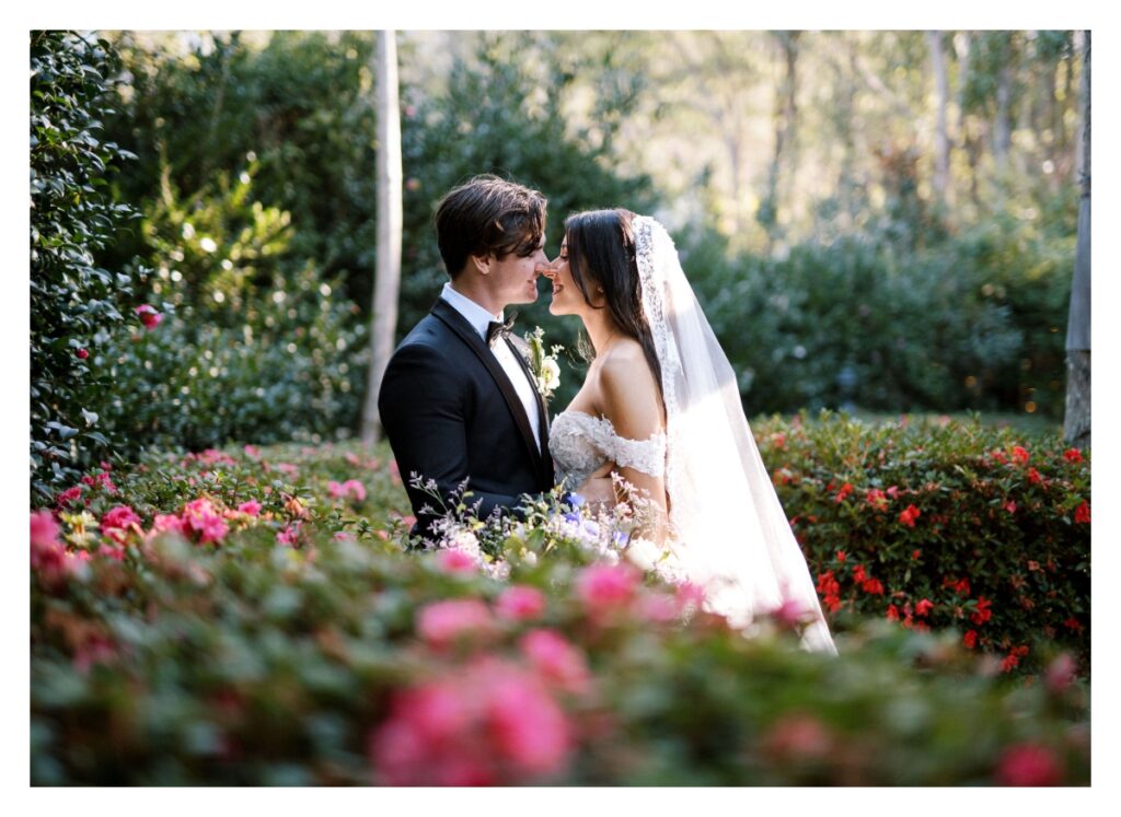 Evergreen garden Wedding photos of Bride and Groom